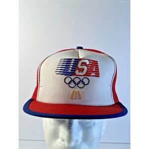Vintage Los Angeles Olympics Hat Cap Snap Back 1984 McDonald's Summer USA Rings